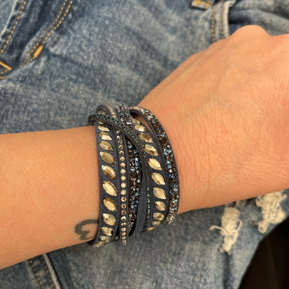 Swarovski double wrap blue bracelet